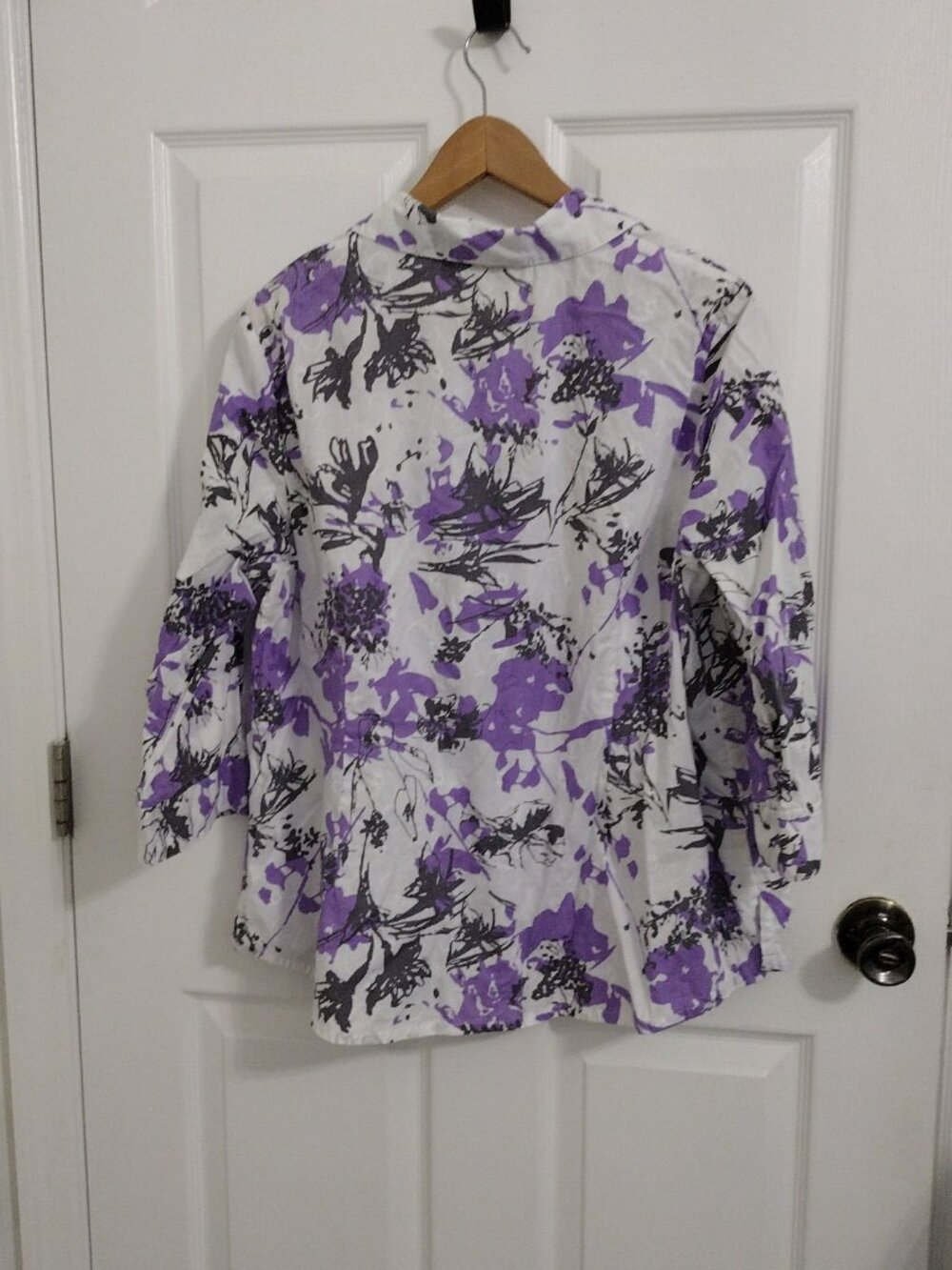 Kim Rogers Woman Floral Button Front Blouse Women’s Plus Size 18W Purple White C - Picture 5 of 5
